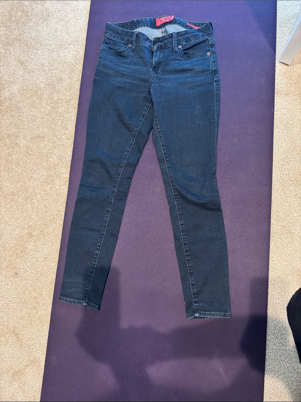Lucky Brand Black Skinny Jeans with Subtle Fade